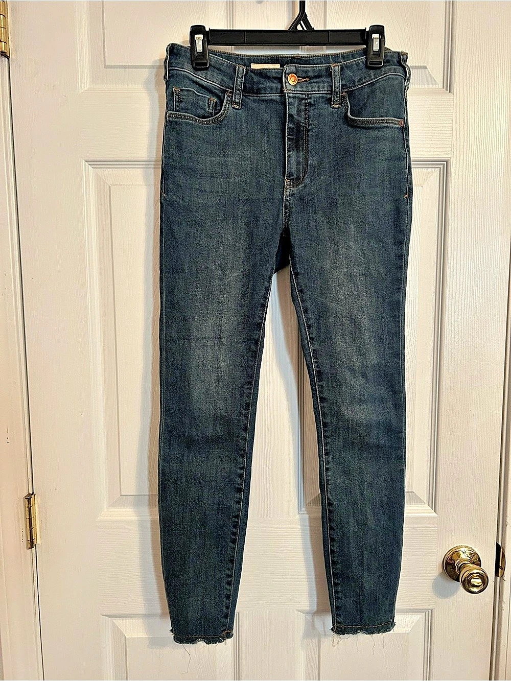 Pilcro Anthropology High-Rise Skinny Jeans in Blue Waist 29